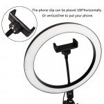 Wholesale 10 inch Selfie Ring Light with Cell Phone Holder for Live Stream, Makeup, YouTube Video, Photography TikTok, & More Compatible with Universal Phone (No Stand) (Black)